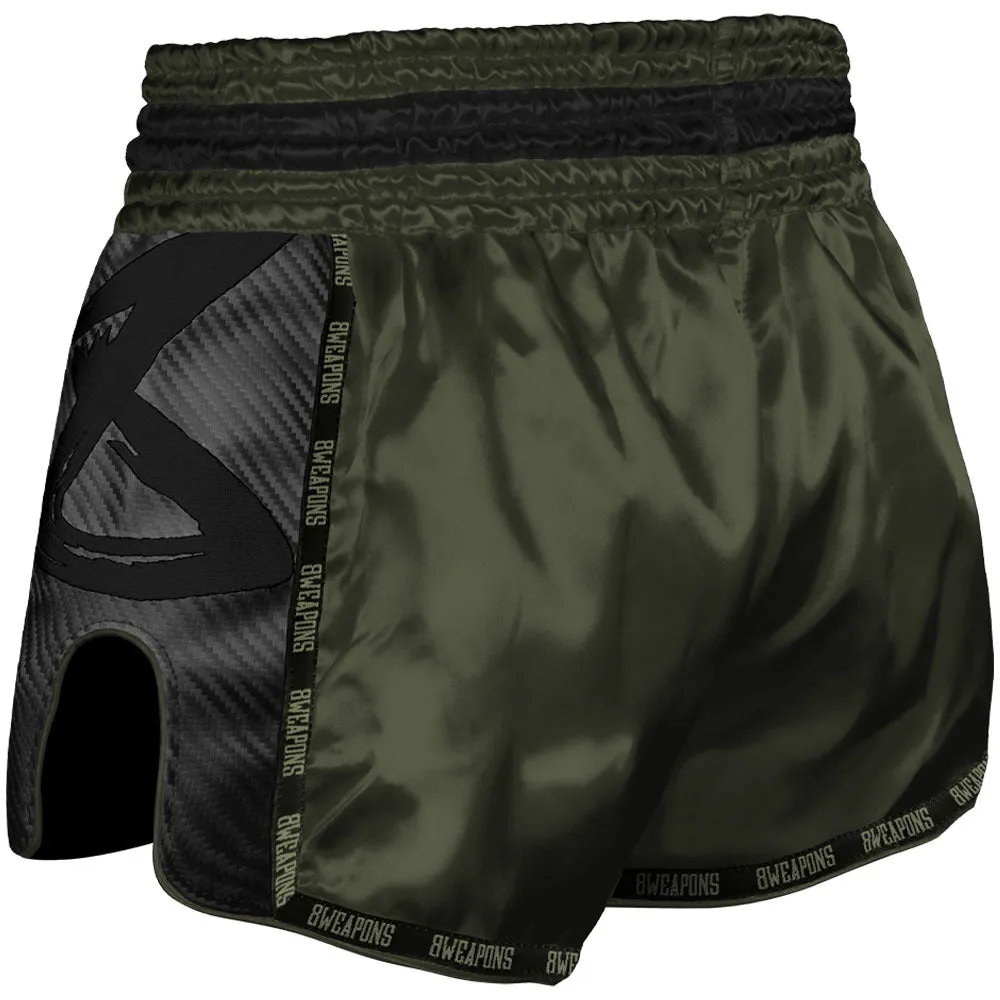 8 Weapons Underground Olive Carbon Muay Thai Shorts