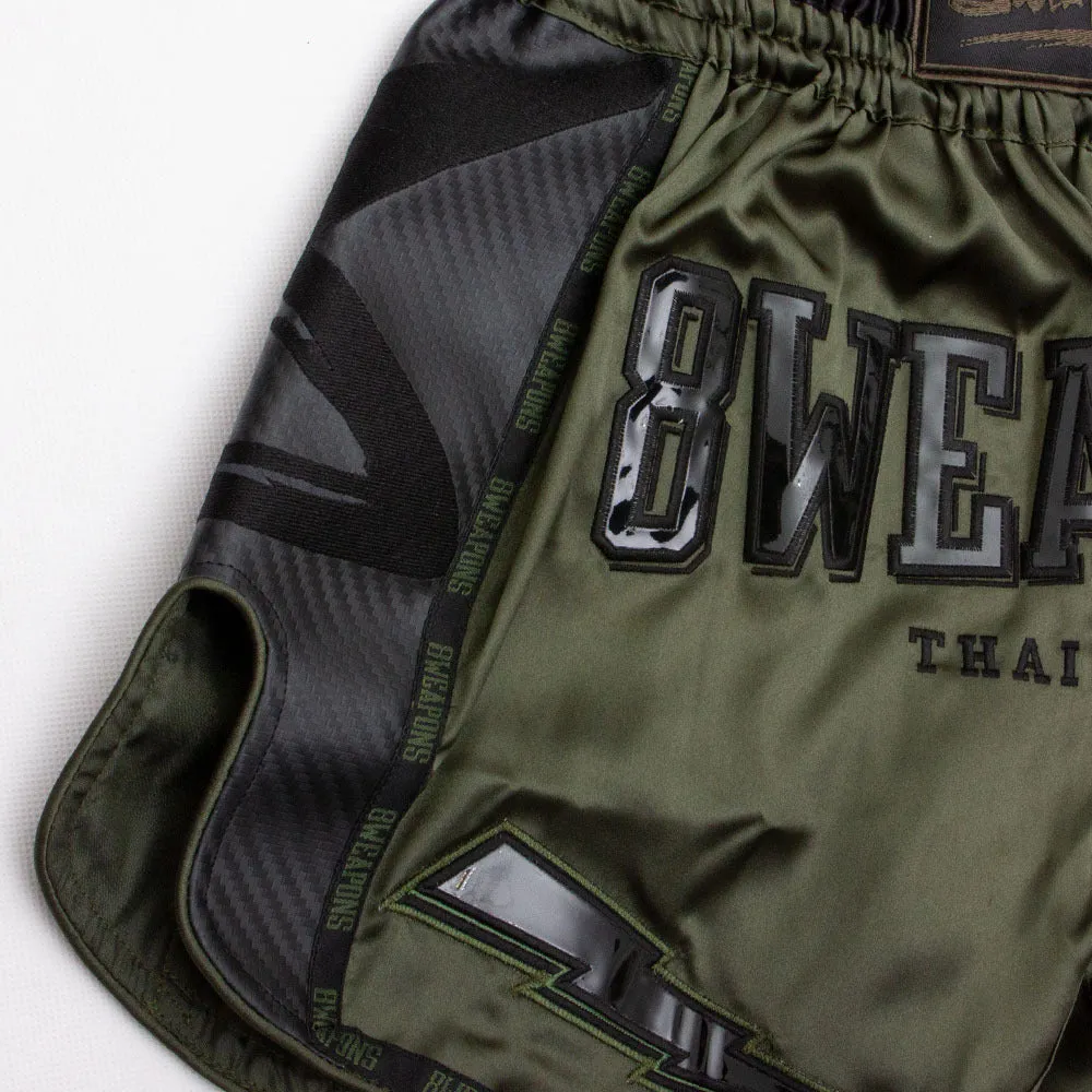 8 Weapons Underground Olive Carbon Muay Thai Shorts