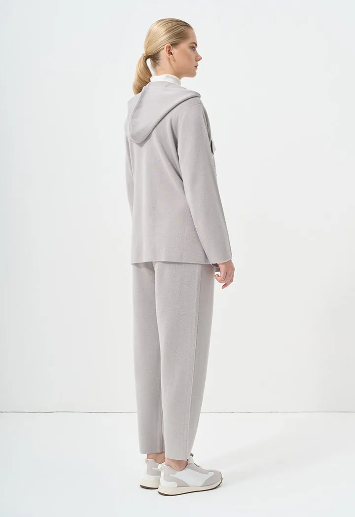 Choice Front Pockets Long Sleeves Hoodie Grey