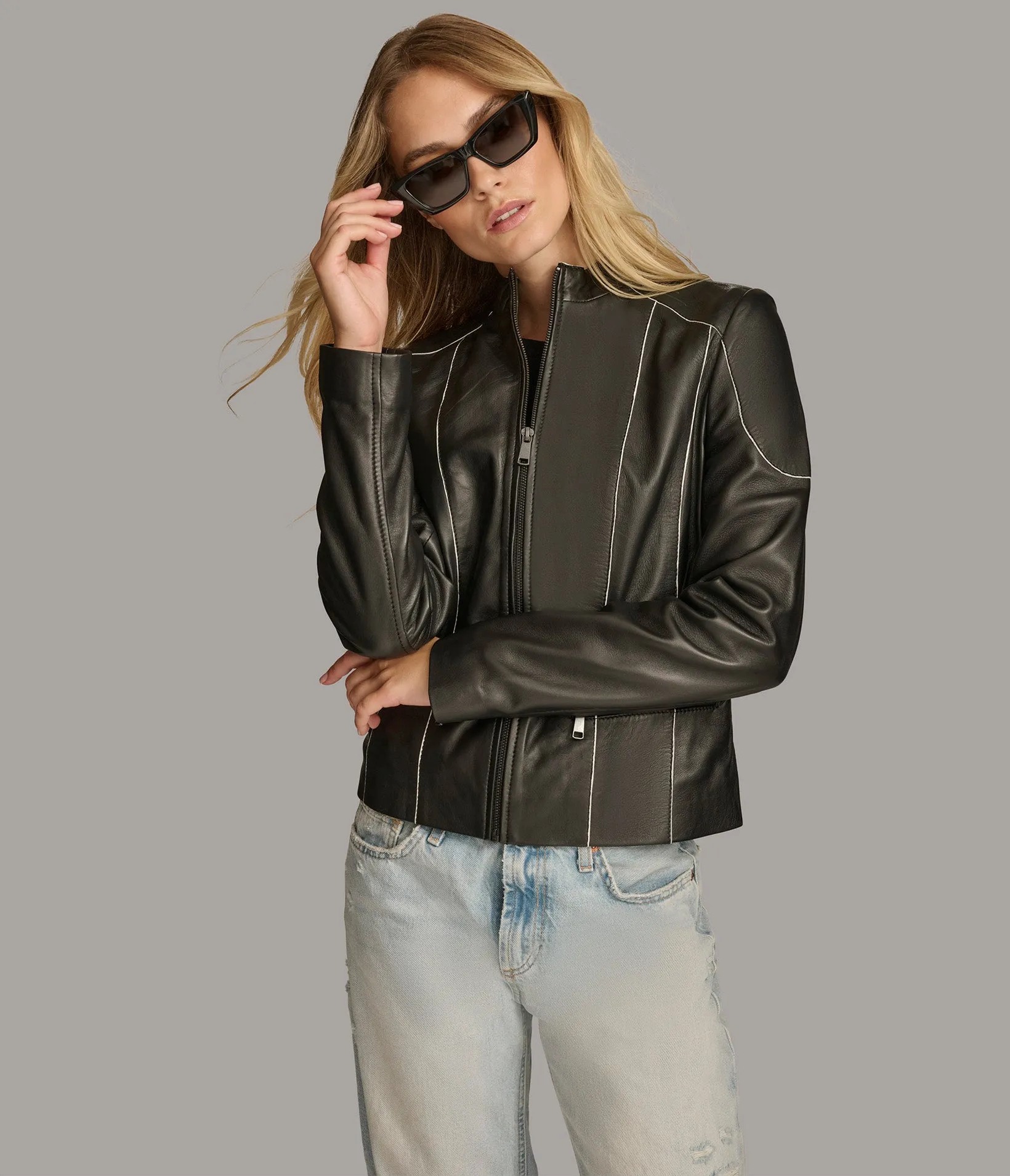 Sage Painted Edge Scuba Jacket