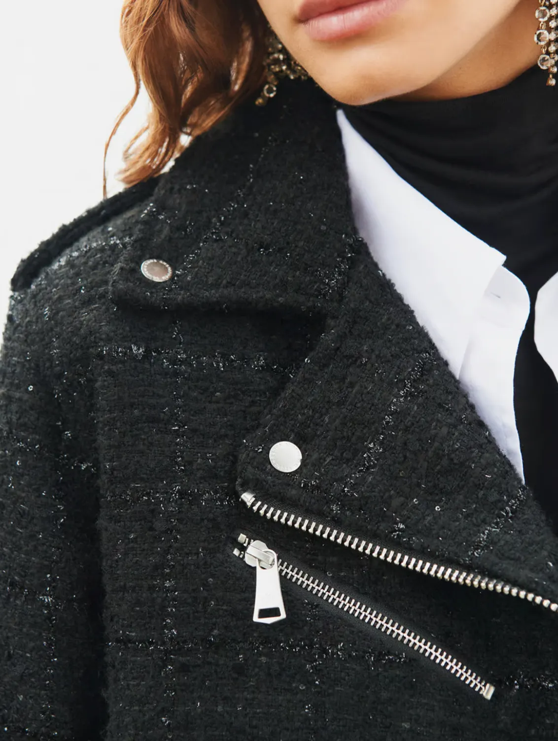 Scotch & Soda Boucle Tweed Biker Jacket
